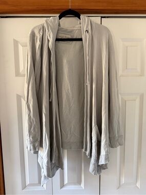evy's tree Light Gray Hooded Knit Cardigan